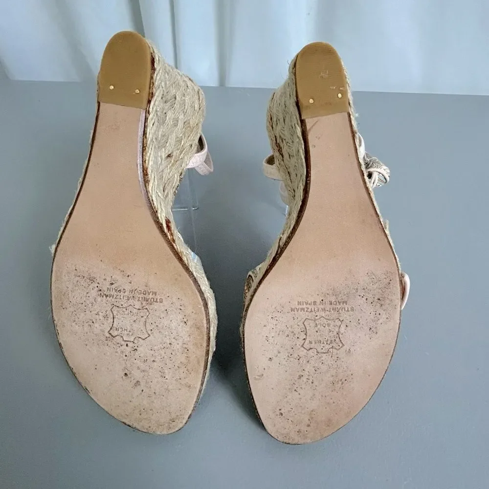 Stuart Weitzman Women's Patterned strapped wedges size 5.5 pink - Picture 8 of 11
